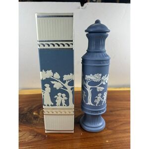 Vintage Avonshire Blue Charisma Cologne Glass Bottle Box‎ 6 ounces Full